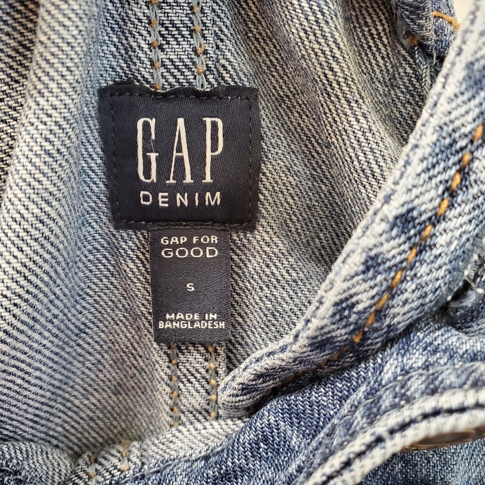 Gap denim distressed overall shorts size small - Picture 7 of 7